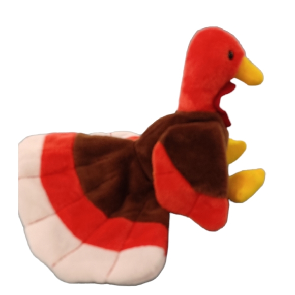✓TY Beanie Baby “Gobbles” Turkey Rare sitting Plush stuffed animal Thanksgiving - Picture 4 of 7